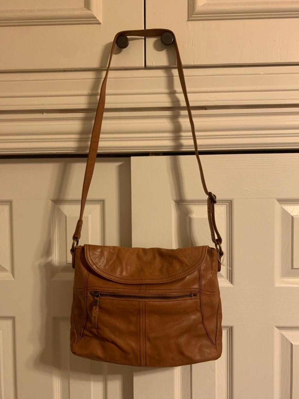 The Sak Cognac Brown Leather Crossbody Satchel